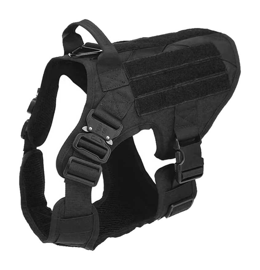 Tracktail tactical dog harness in black